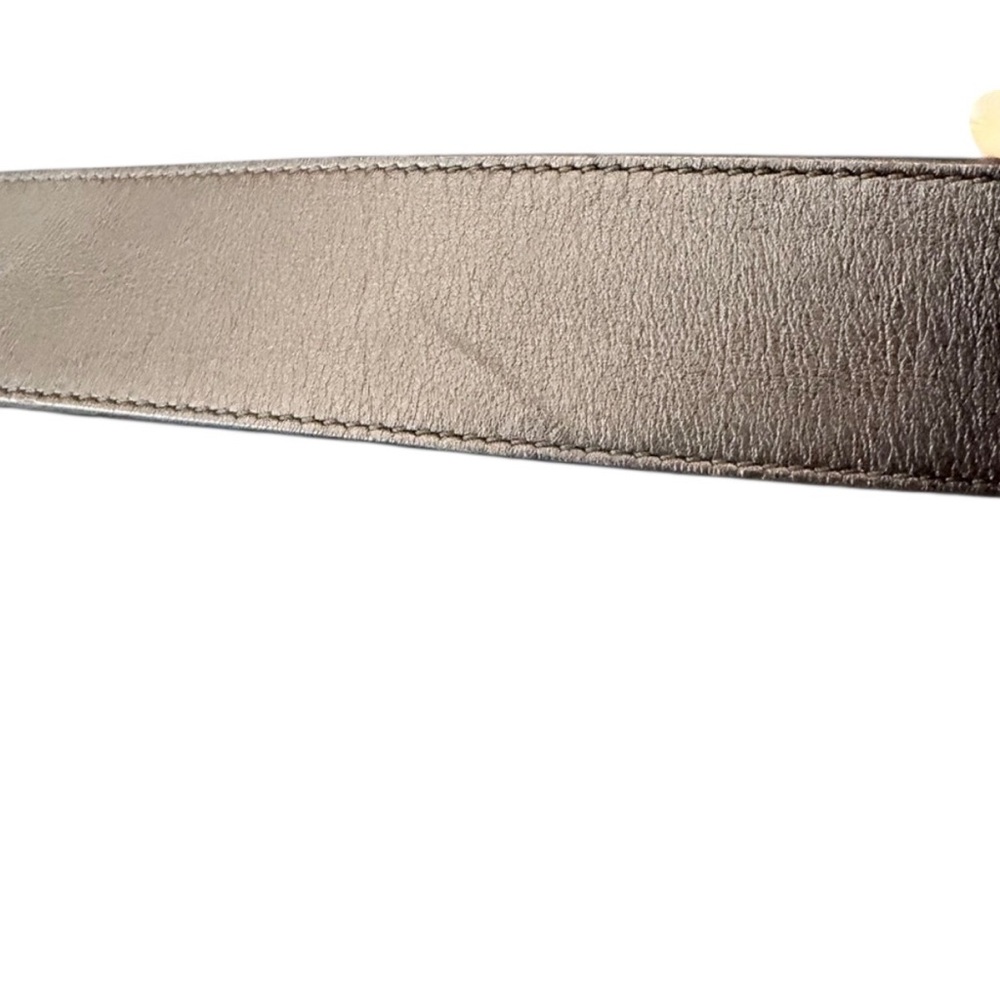 🚩Gucci Black Belt with Gold Pearl Buckle - Picture 2 of 4